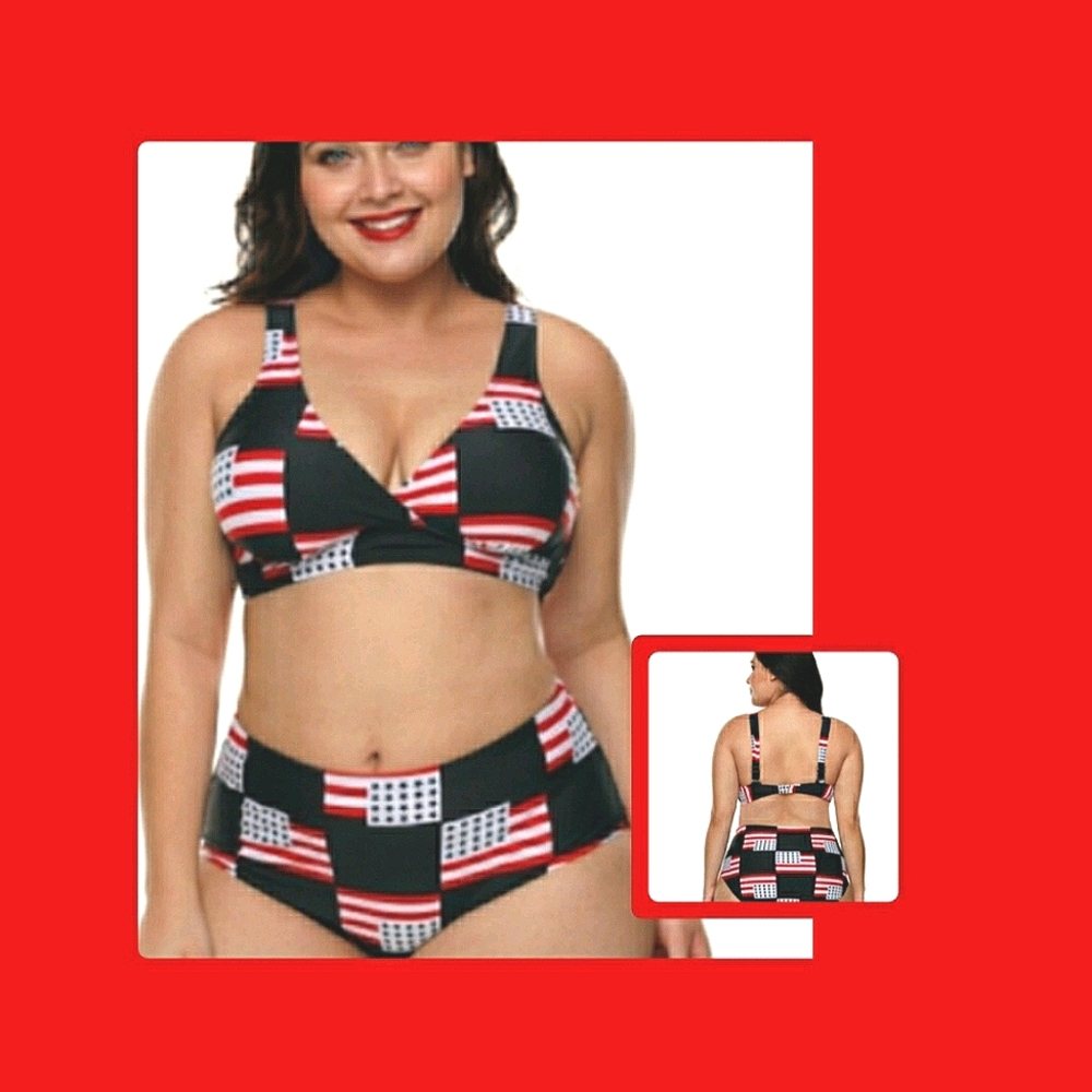 *Plus Size* 🇺🇸🚣‍♀️ 🏊‍♀️🏄‍♀️Flag Swimsuit bathingsuits/swimsuits